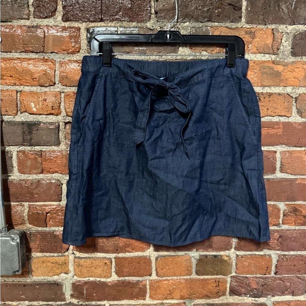 Draper James Indigo Denim Skirt with Tie Detail Size Medium